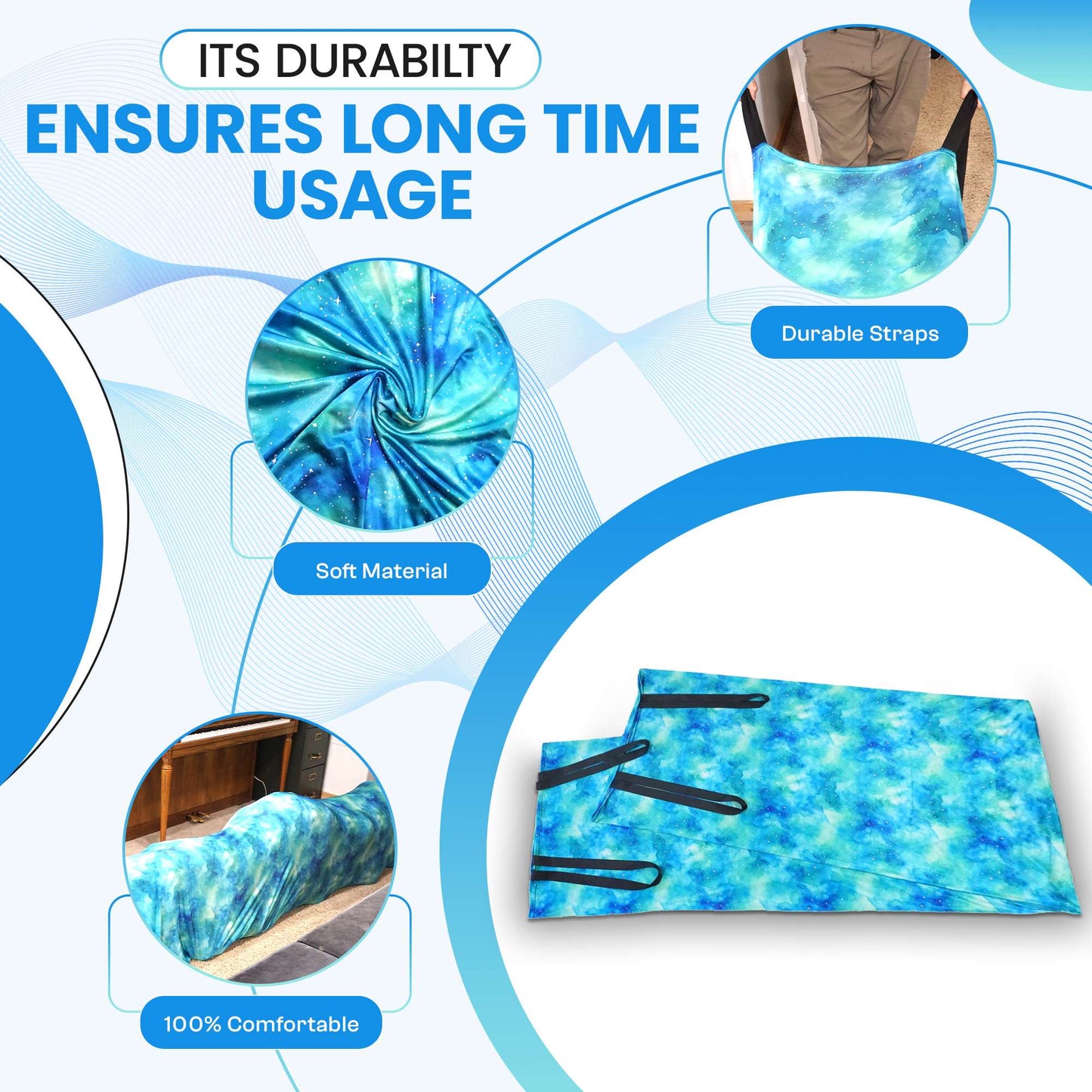 12 ft Sensory Compression Tunnel - Ideal for Calm Sensory Play and Exploration - Perfect for Sensory Tents - Provides Soothing Compression for Kids