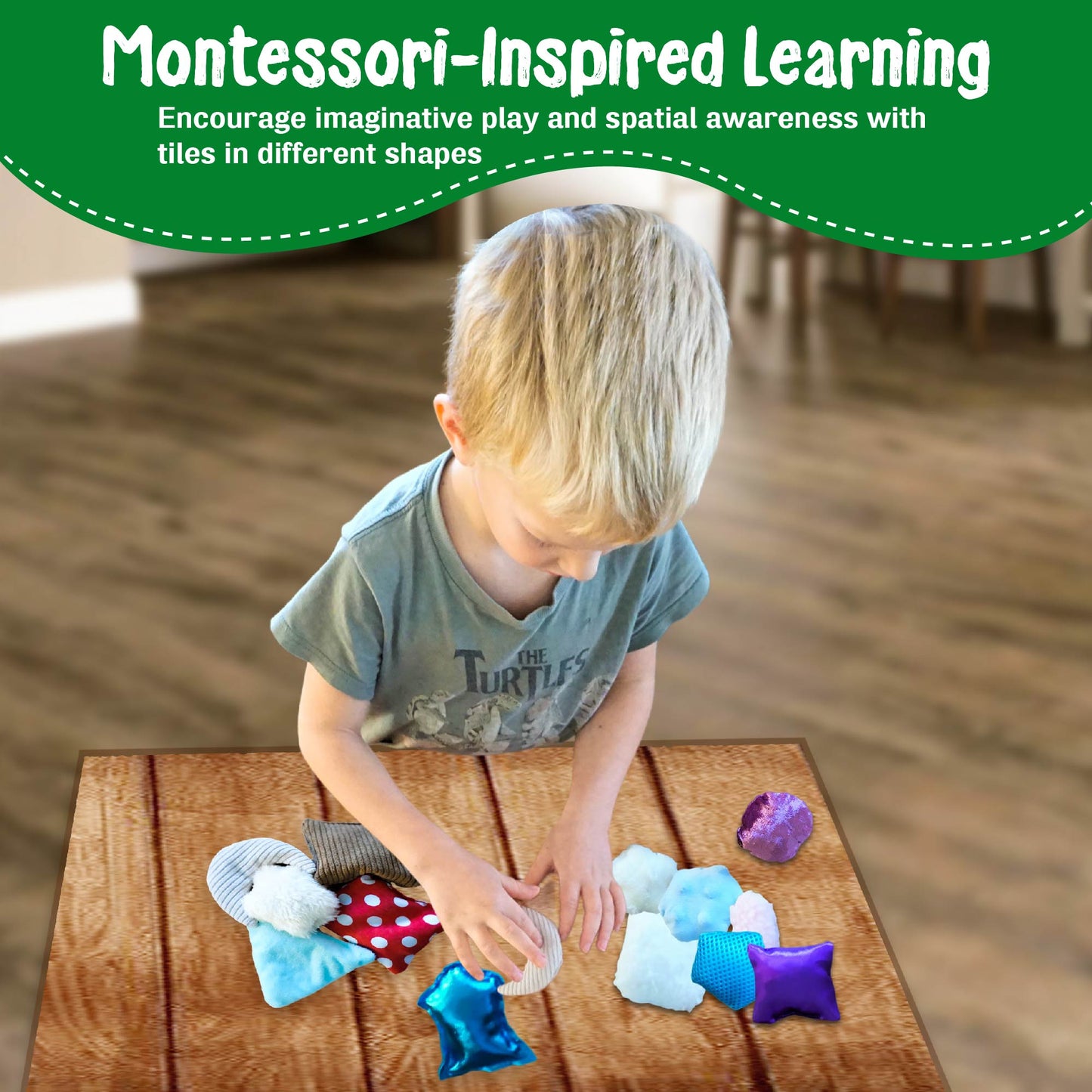 Sensory Tiles Bag - 20 Textured Kids Sensory Toys for Tactile Exploration, Fine Motor Skills - Montessori Learning Kit for Autism, ADHD, and Special Needs - Soft Touch Bean Bag Tiles