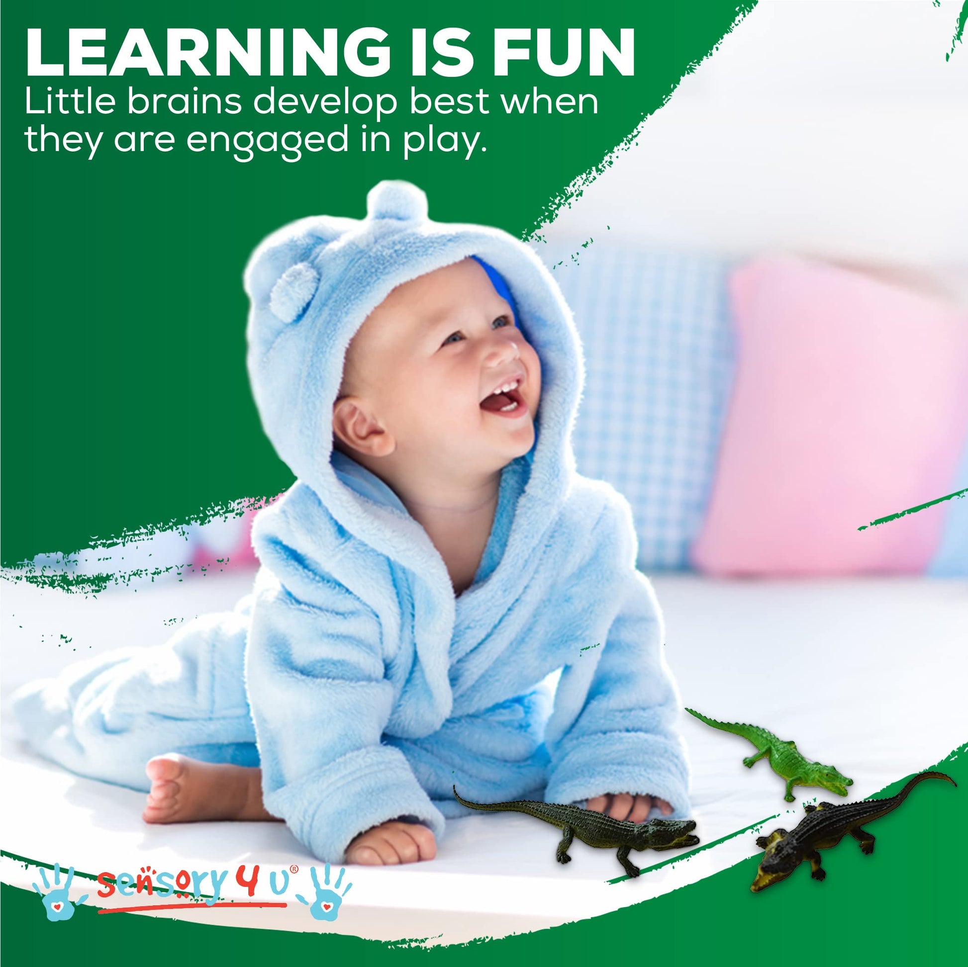 SENSORY4U Crocodile Toys 16 pcs 6 Inch Alligator Action Figure, Crocodile Hunter Action Figure, Crocodile Animal Toy - for Party Favors, Gifts, Prizes, Rewards, Giveaways - Assorted Colors