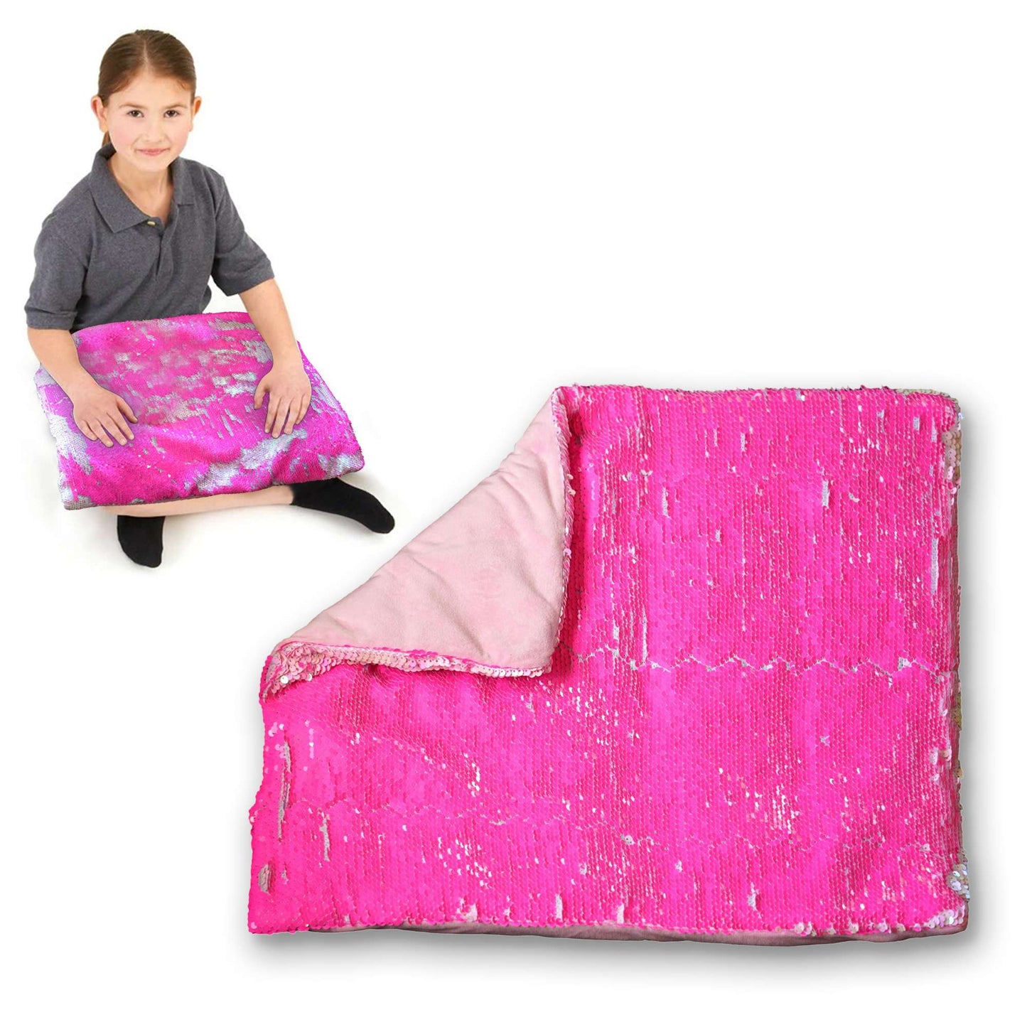 Weighted Lap Pad for Kids - 5lb Calming Sensory Lap Blanket with Sequin Flip Fabric for Tactile Stimulation Engagement - Promotes Comfort Focus and Relaxation
