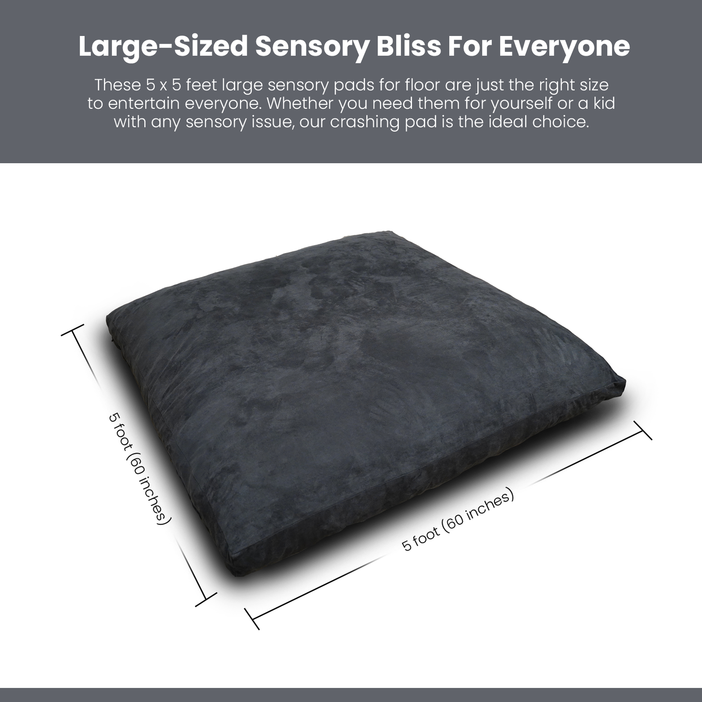Crash Pad for Kids Sensory Pad with Foam Blocks - XL (6 Foot X 4 Foot) Grey - for Sensory Gym Room with Washable Cover