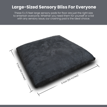 Crash Pad for Kids Sensory Pad with Foam Blocks - XL (6 Foot X 4 Foot) Grey - for Sensory Gym Room with Washable Cover