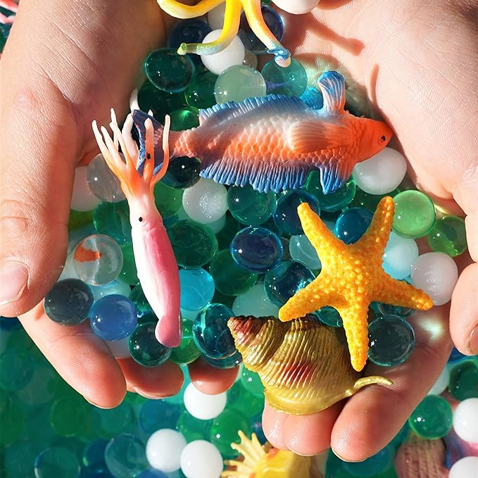 Water Beads Blue Ocean Explorers Tactile Sensory Kit - 26 Sea Animal Creatures Included - Great Fine Motor Skills Toy for Kids