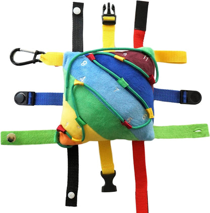 Buckle Pillow Sensory Fine Motor Development Toy Activity Plushie - OT Therapy Tool Threading Counting Latches Zipper Skills