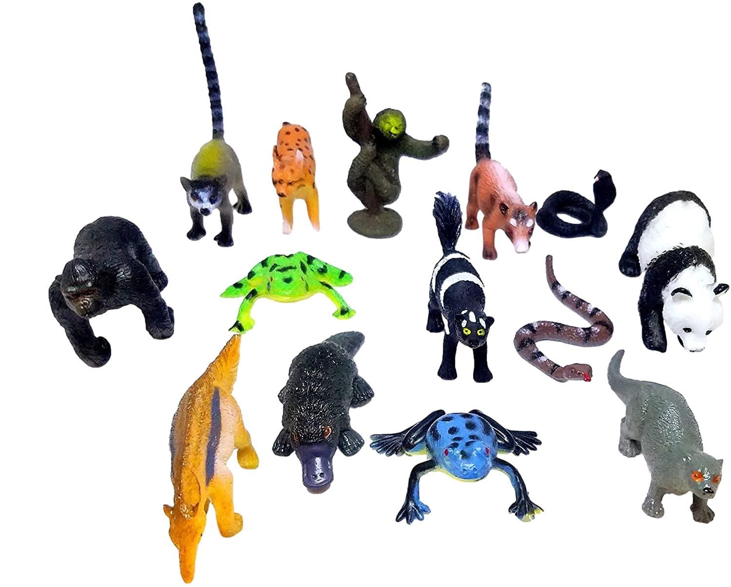 Mini Safari Jungle Animals Play Set, 28 ct - Assorted Creatures, Party Favors, Educational Counting & Sensory Toys