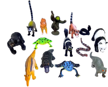 Mini Safari Jungle Animals Play Set, 28 ct - Assorted Creatures, Party Favors, Educational Counting & Sensory Toys