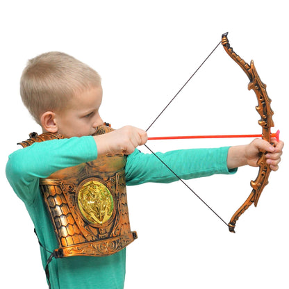 SENSORY4U Gladiator Costume Set – Medieval Sword and Shield Bow and Arrow Toy Set For Kids – Pretend Play 7 Piece Knight Barbarian Set