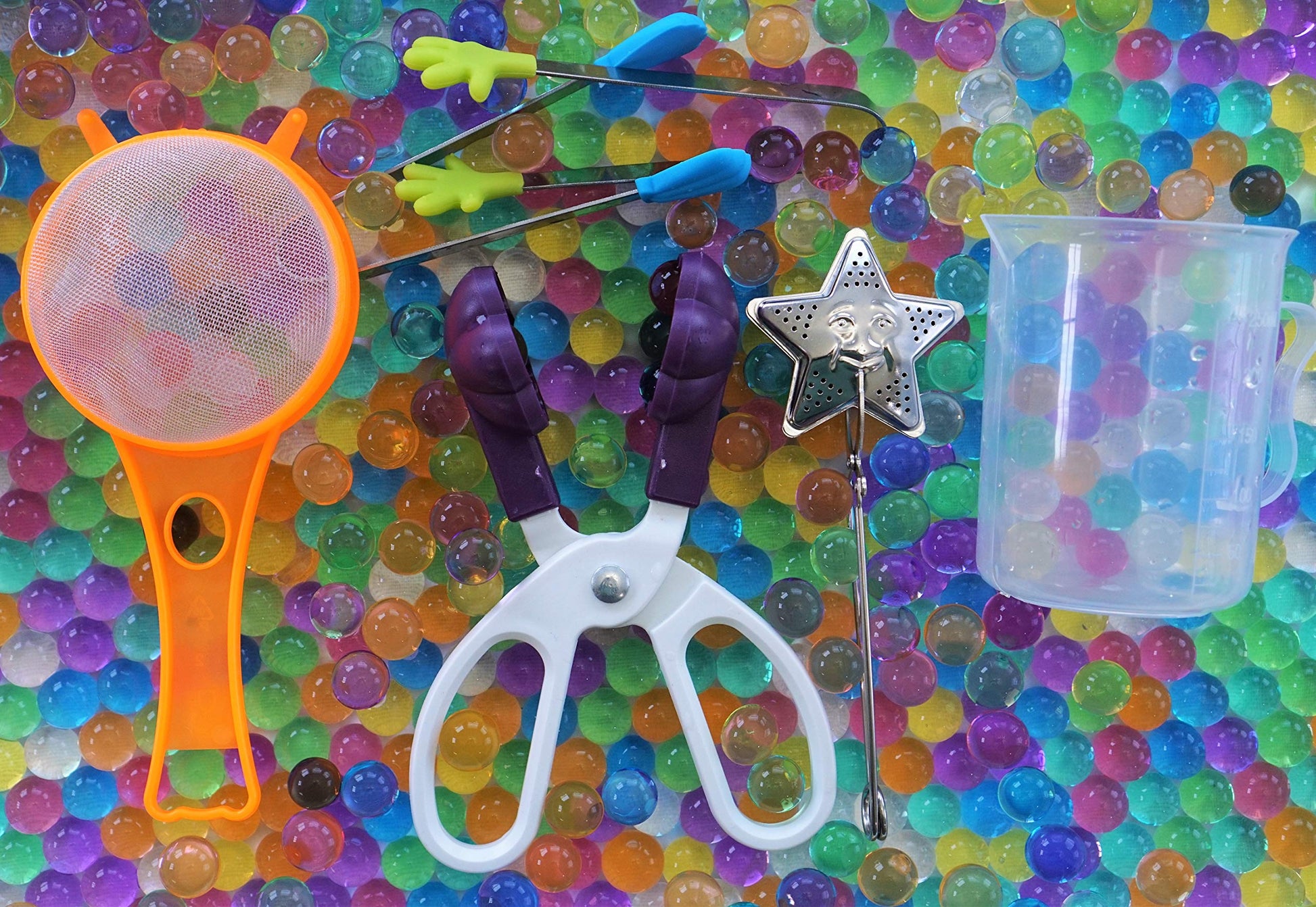 SENSORY4U Water Beads with Fine Motor Sensory Toys Set, Water Bead Sensory Bin Kit, Kids Learning Educational Toys
